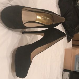 Michael by Michael Kors black suede heels
